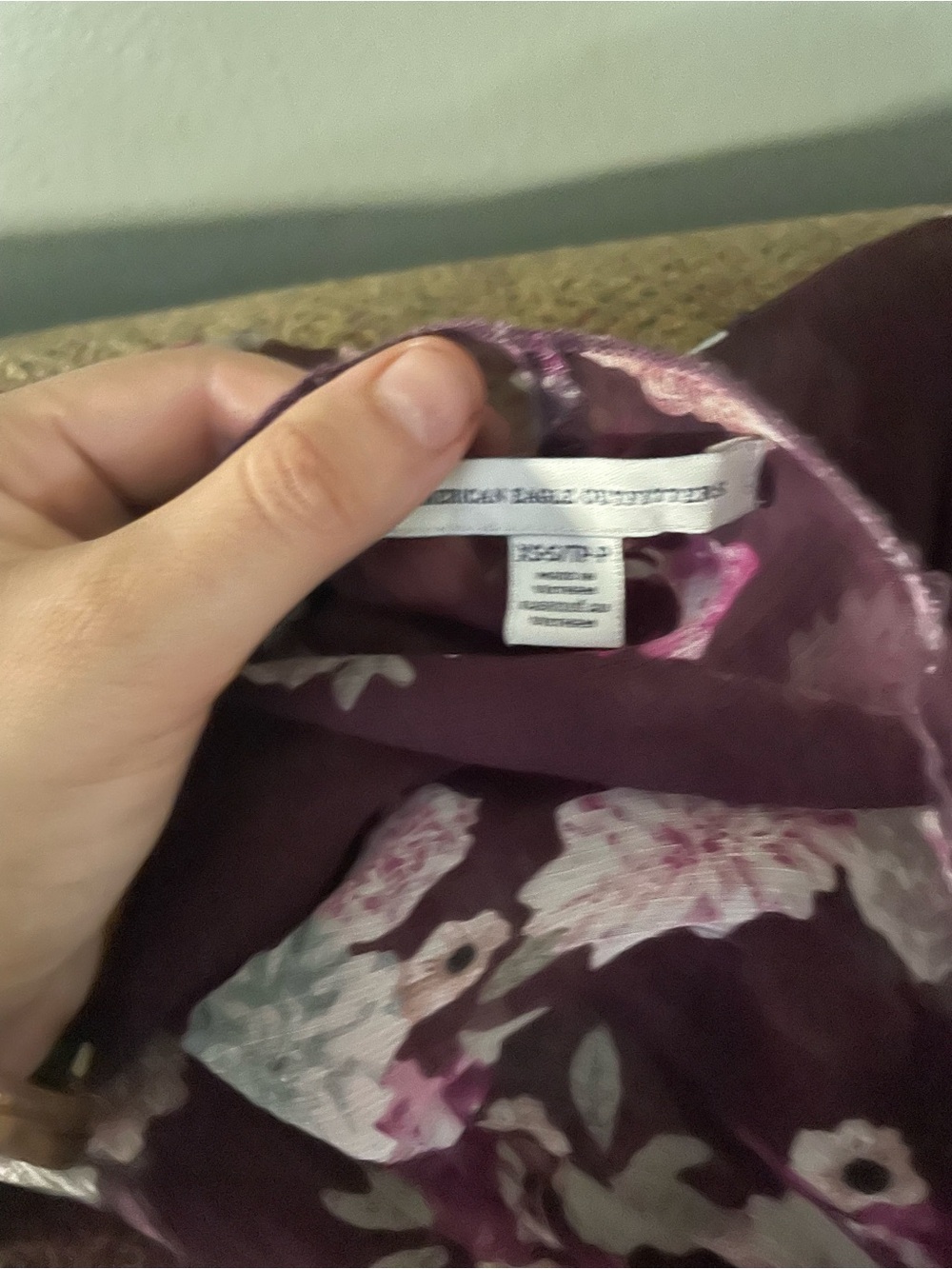 American Eagle Outfitters Plum Floral Sheer Wrap - Picture 2 of 5